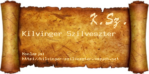 Kilvinger Szilveszter névjegykártya